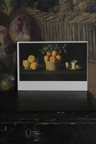 Vintage Postcard - Lemon, Oranges & A Rose