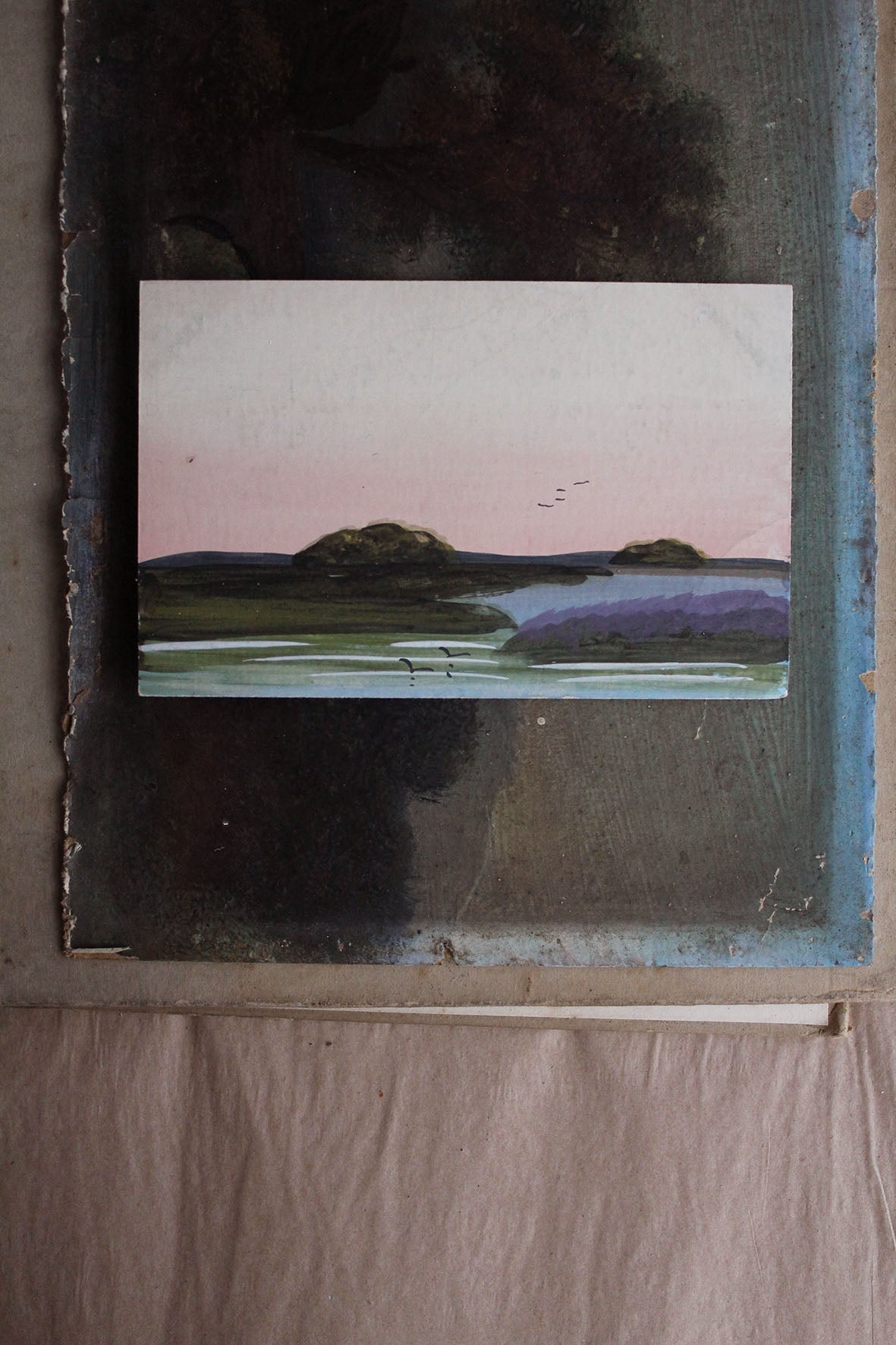 Old Collectable Hand Painted Postcard - Shoreline