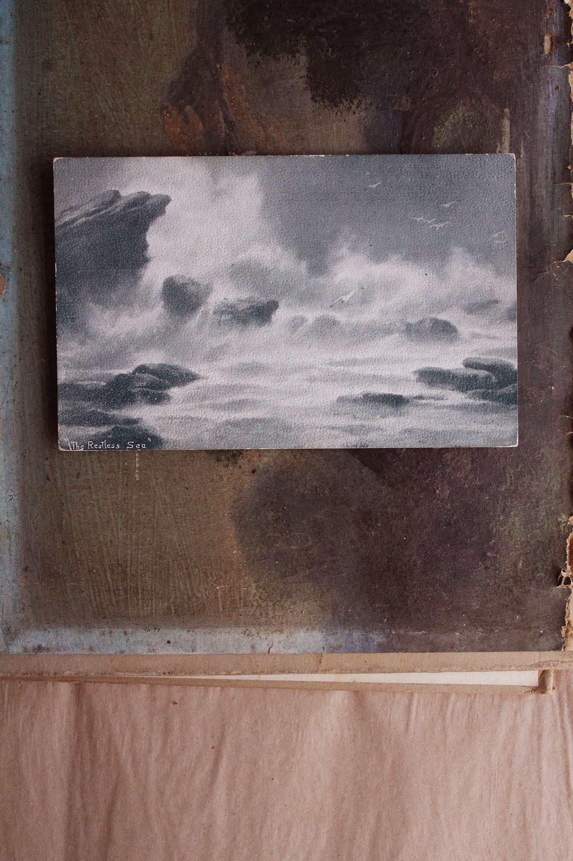 Old Collectable Postcard - The Restless Sea