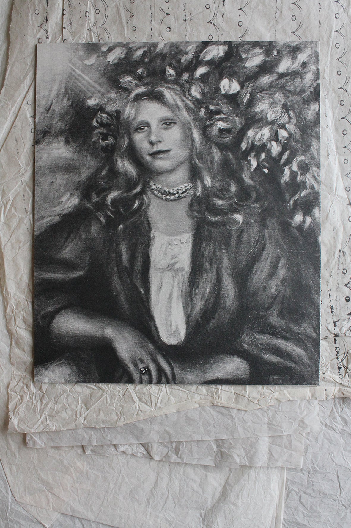Old Print - Pierre-Auguste Renoir - Blonde Girl