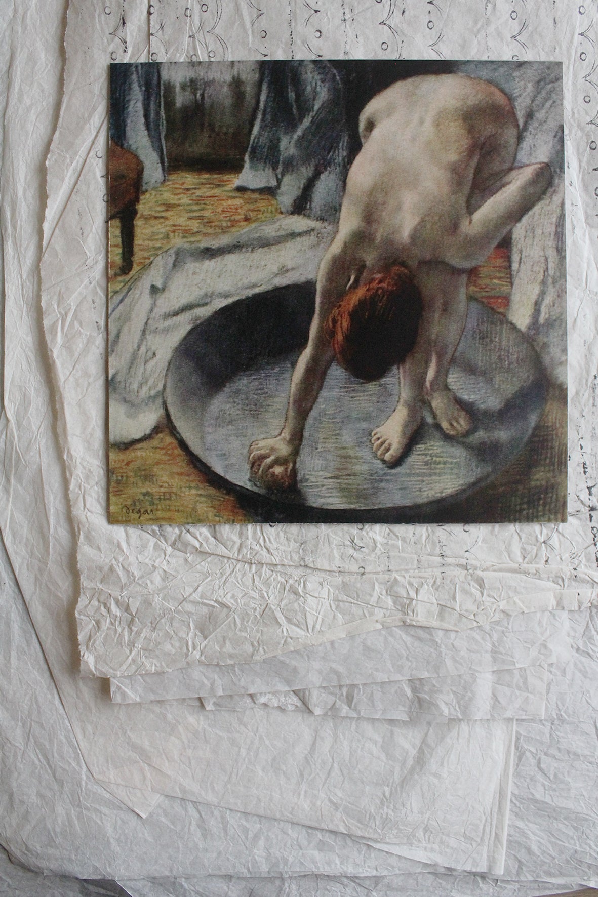 Old Print - Degas - The Tub