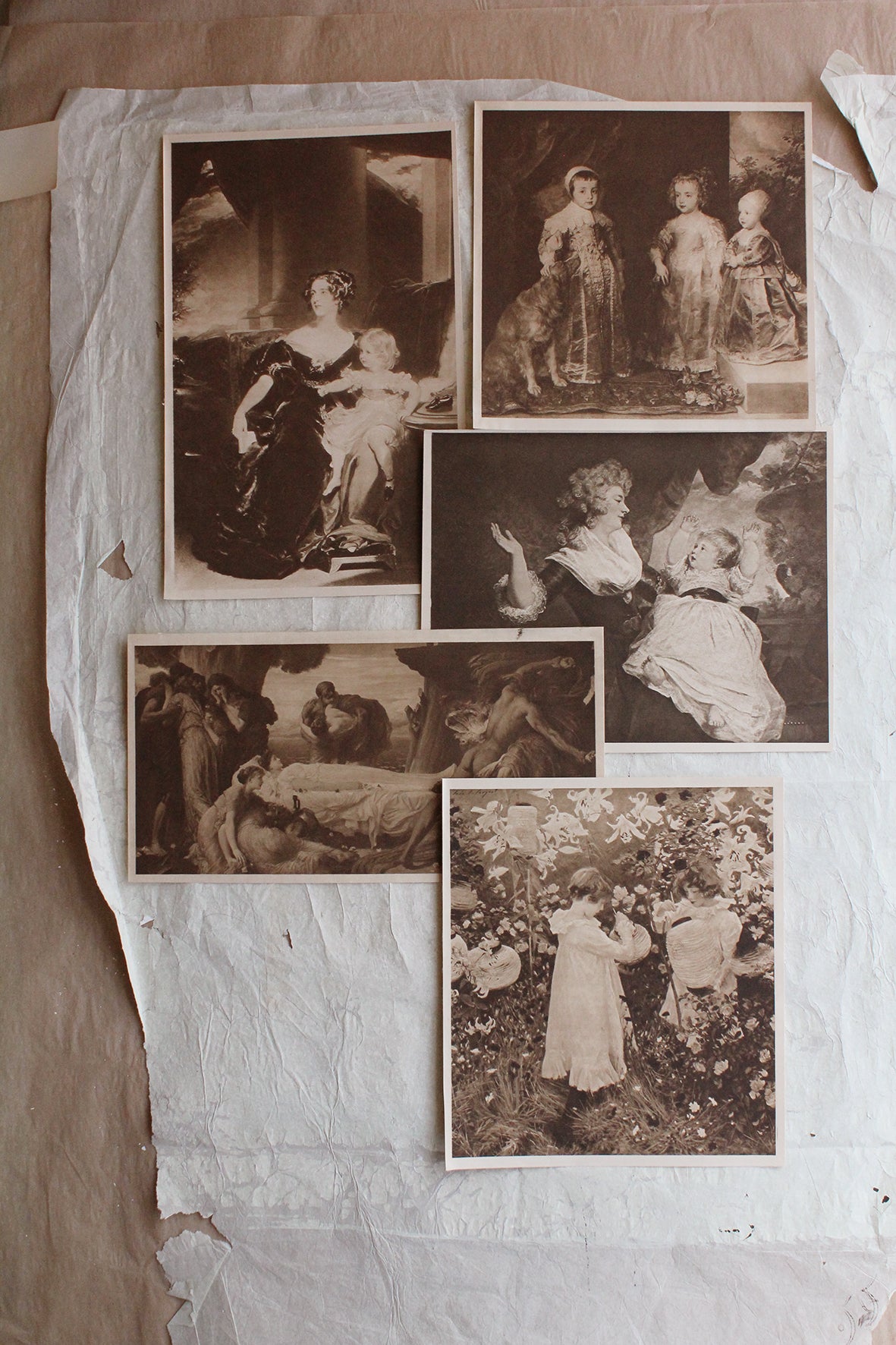 Reclaimed Sepia Edwardian Prints - Collection 3