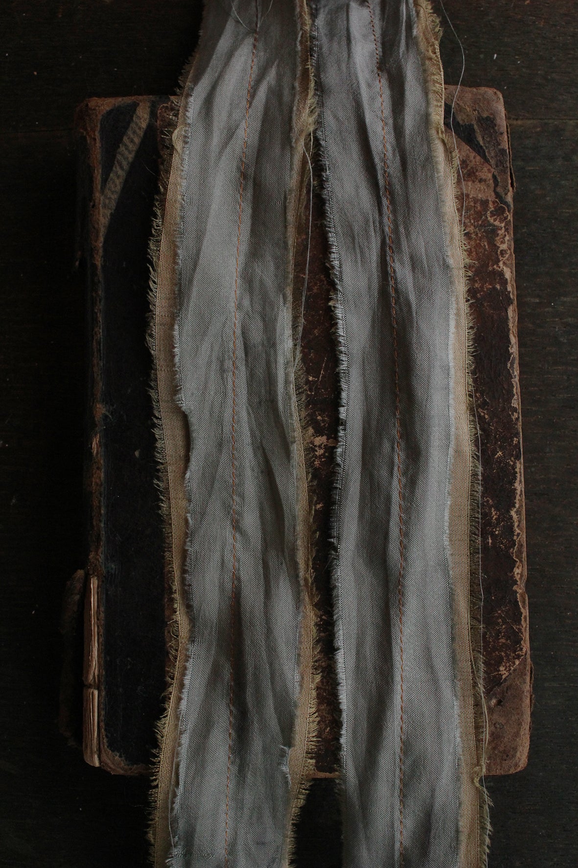 THE RIBBON PATH - Delicate Layered Silk Ribbon - Eucalyptus