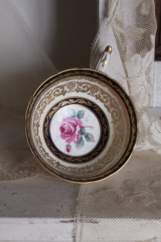 Vintage Japanese Floral Hand Painted Terracotta Plate