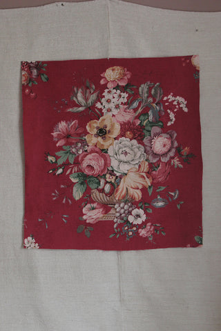 Large Vintage Floral Cotton Panel