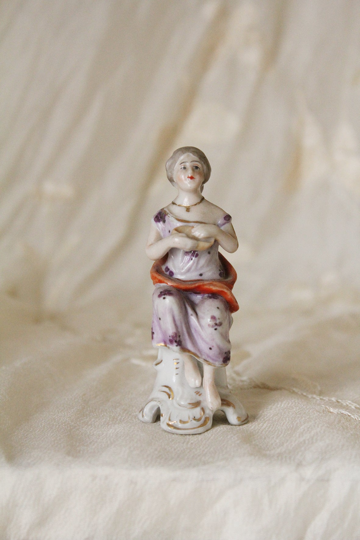 Sweet Victorian Ornament of a Seated Lady