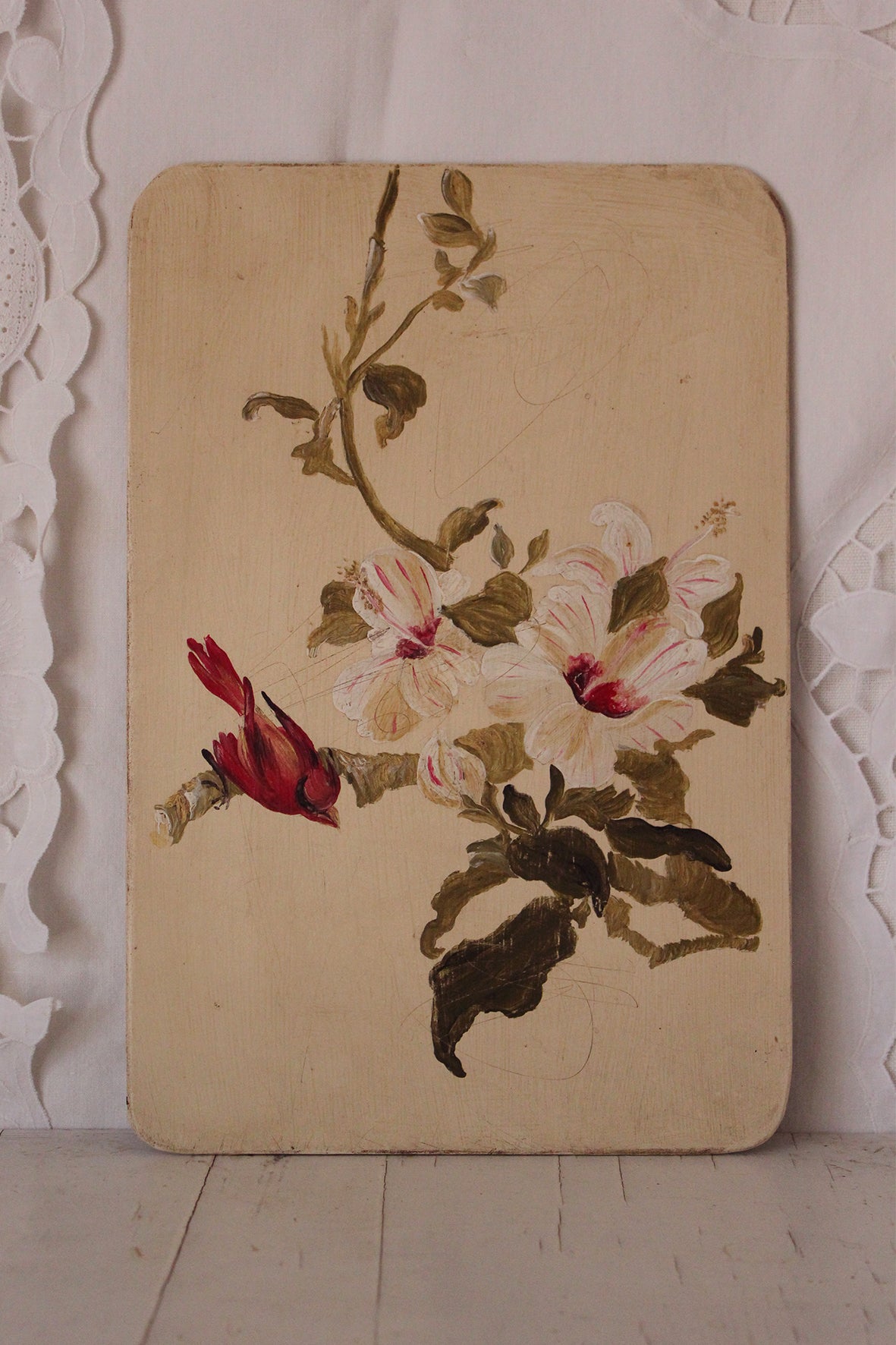 Beautiful Old Hand Painted French Wooden Board - composition 1