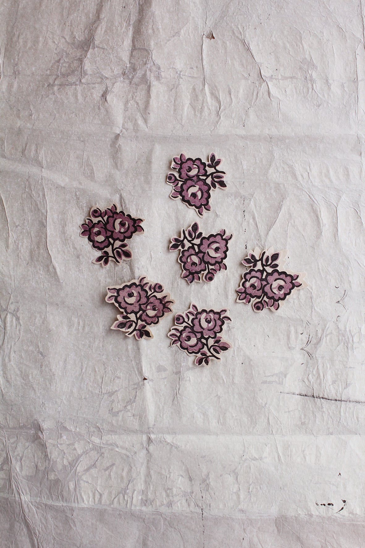 Hand Cut Screen Printed Florals