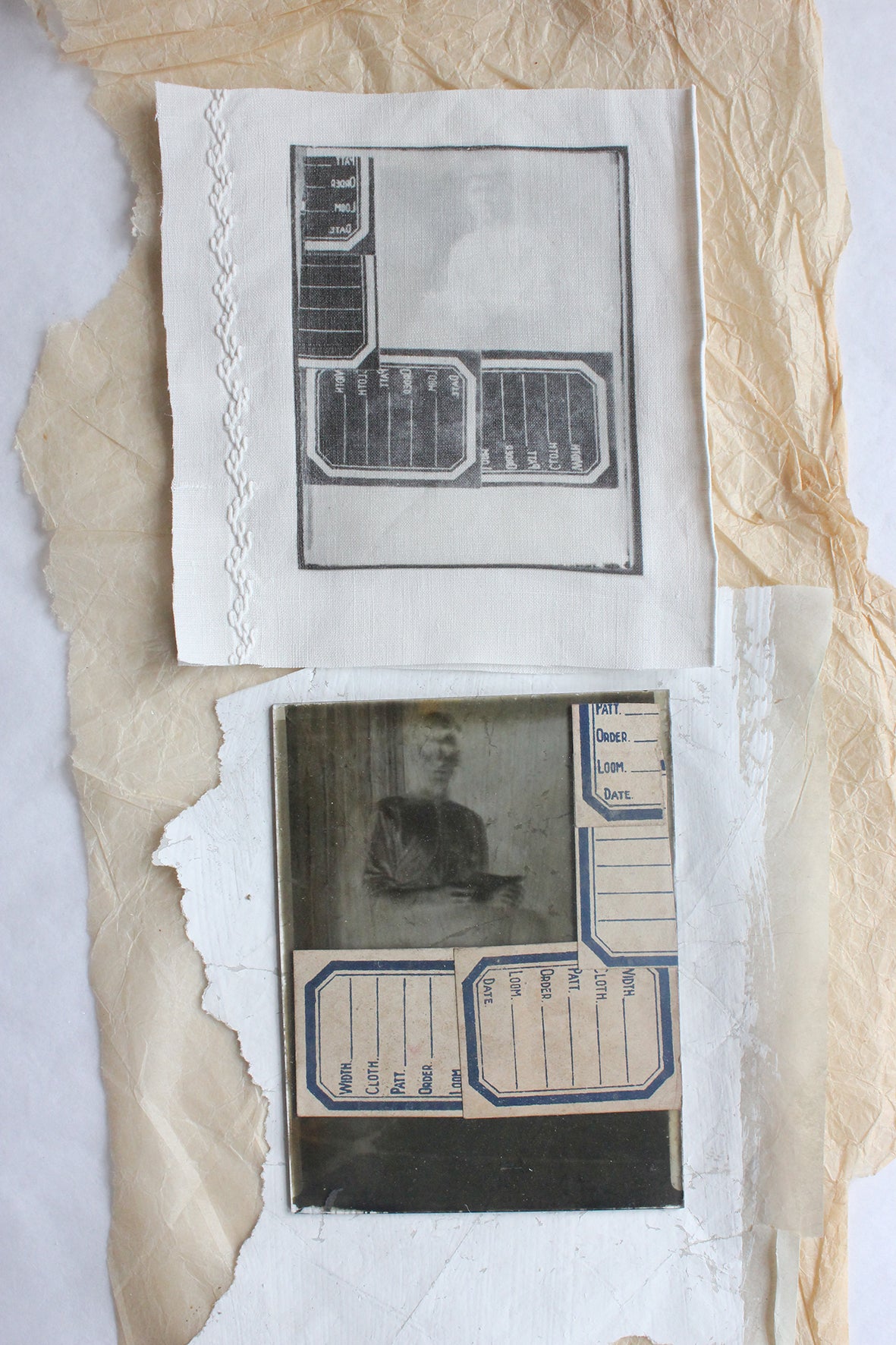 Old Dry Plate with Linen Print - Labelled Portrait (No.12)