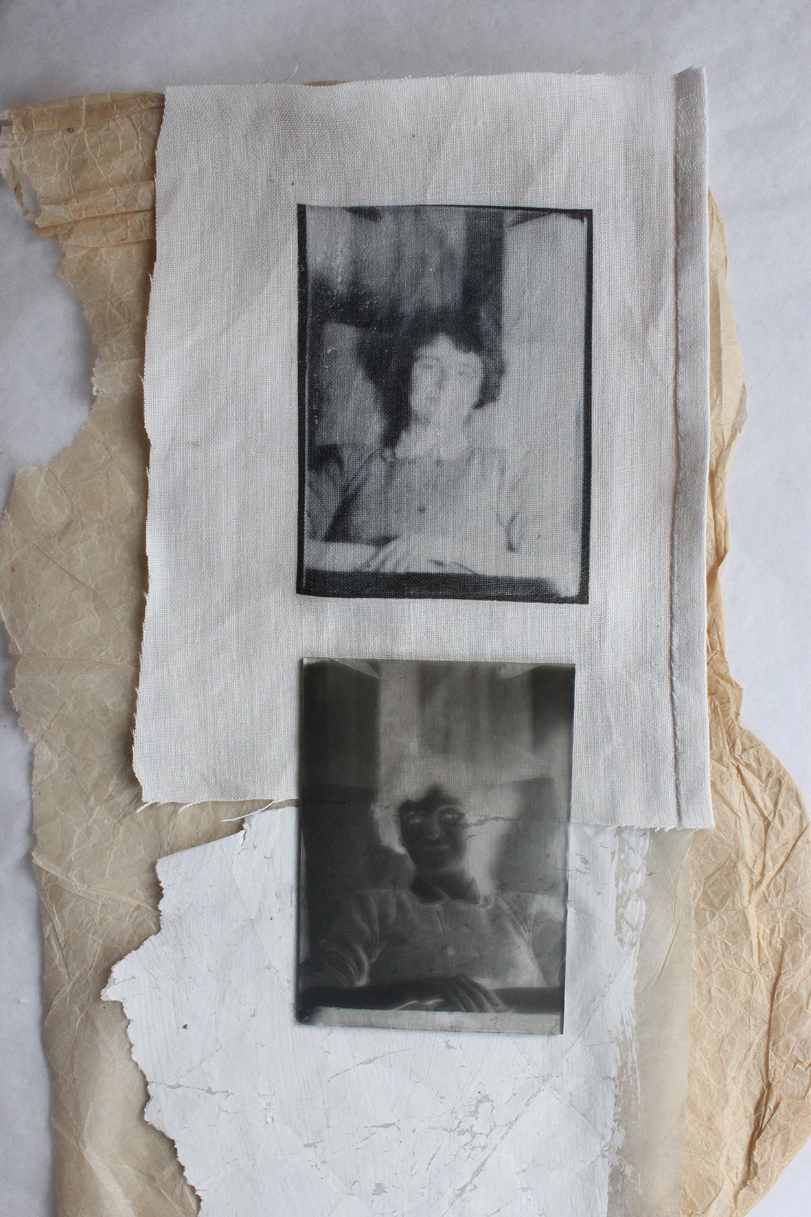 Old Dry Plate with Linen Print - Hetty (No.8)