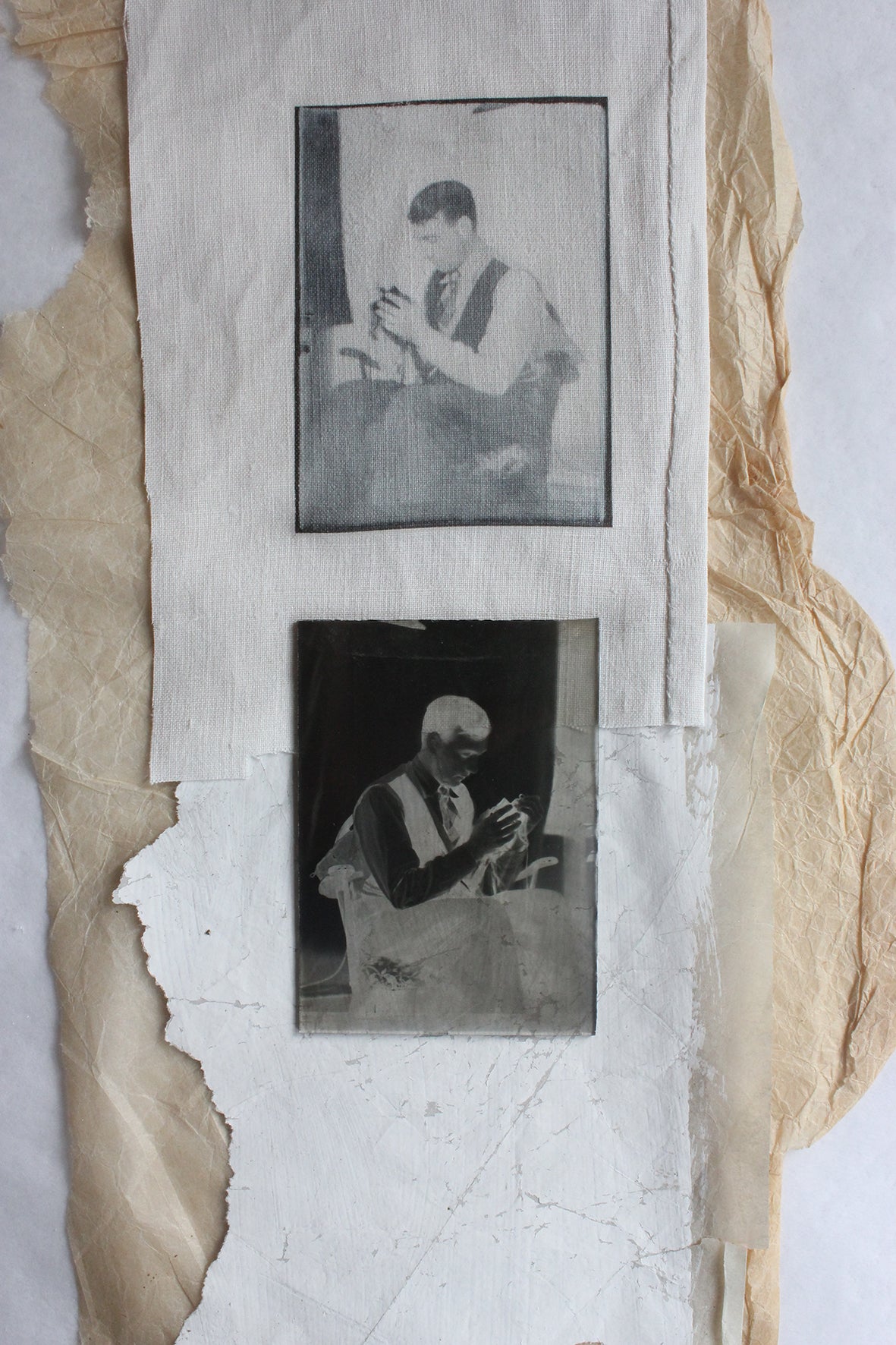 Old Dry Plate with Linen Print - Pottering (No.9)