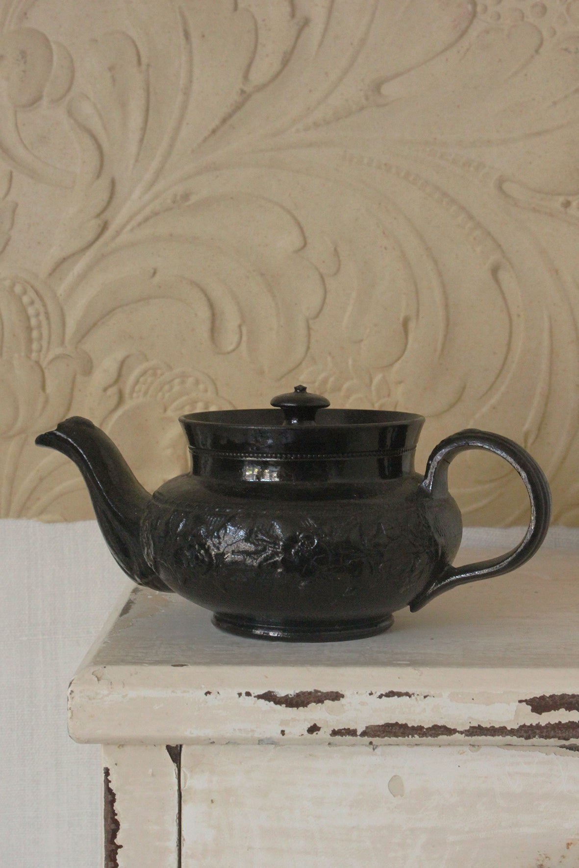 Beautiful Antique Miniature Basalt Teapot - No.3