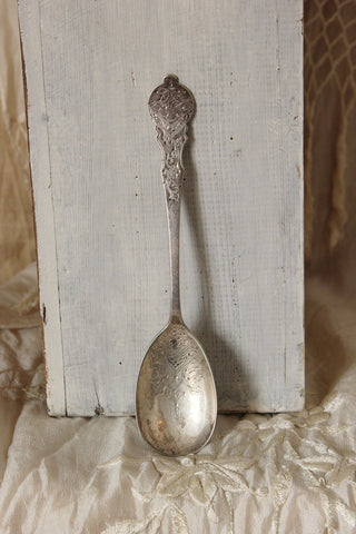 Large Old Plated and Etched Serving Slice