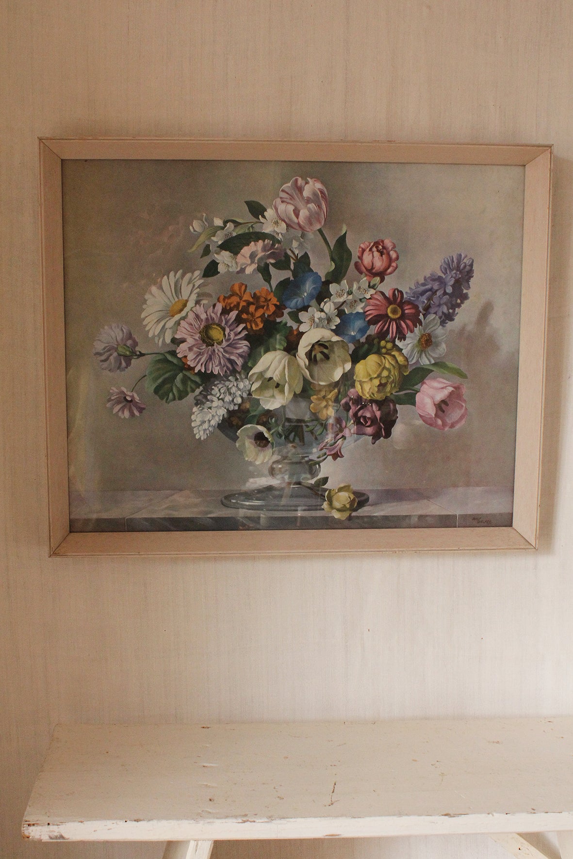 Vintage Framed Large Norwood Floral Print