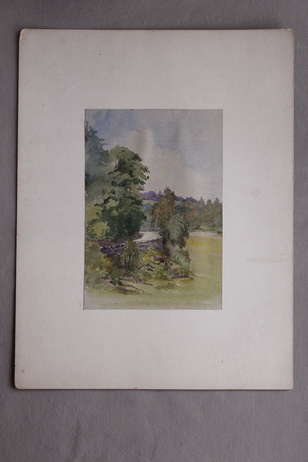 Old Watercolour Painting - A Walking View