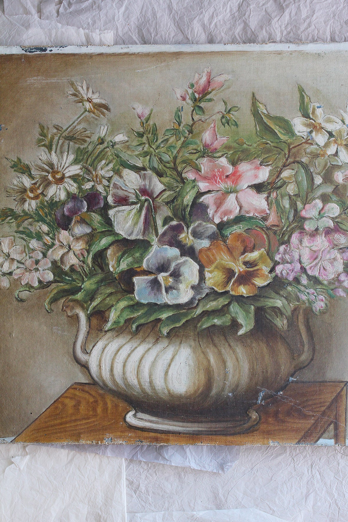 Large Thirties Floral Oil - Parlour Arrangement