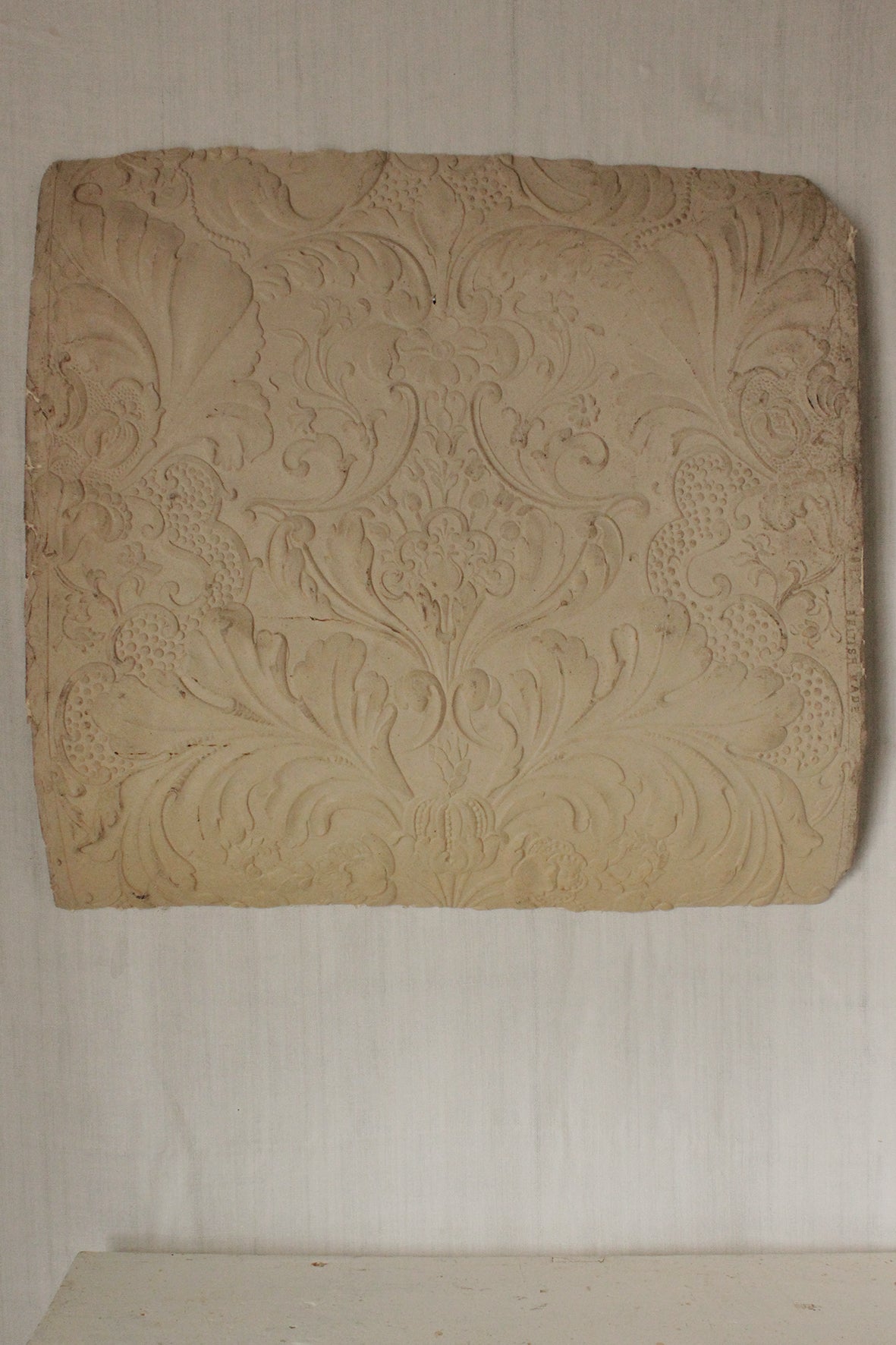 A Very Special And Rare Antique Moulded Plaster Paper Panel
