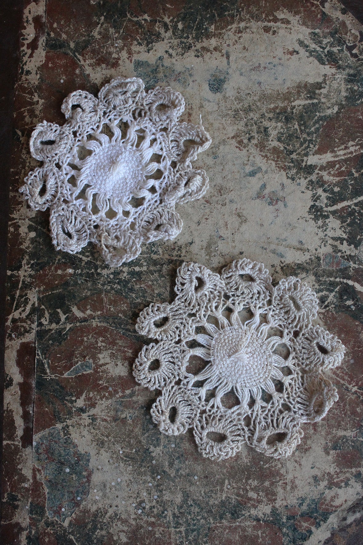 Delicate fine Crocheted Wheels