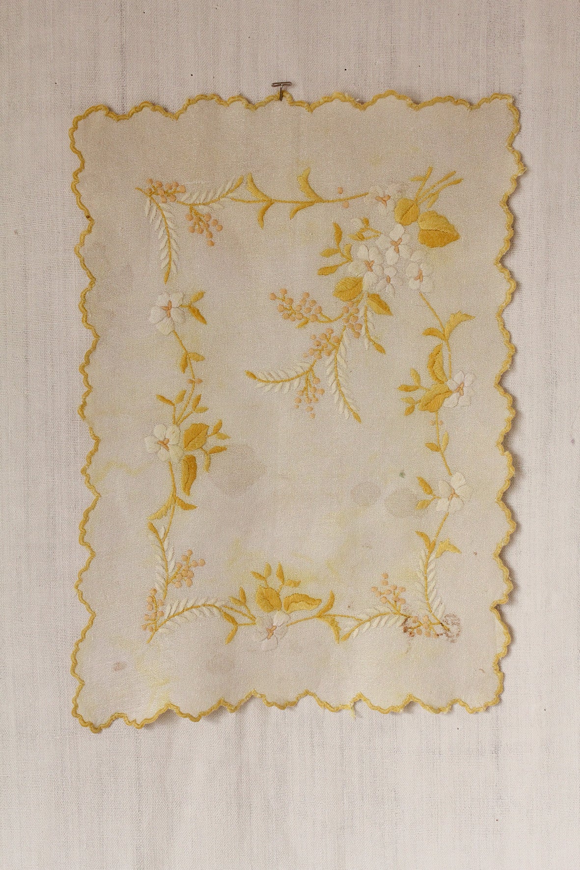 Hand Embroidered Floral Table Mat