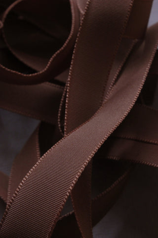 Vintage Milliner's Ribbon - Peat Silk