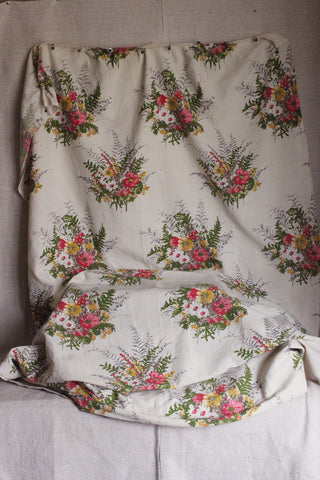 Very Beautiful Large Panel of Vintage Sanderson Matt Sateen Furnishing Floral - "Rosehill"