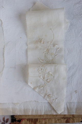 Beautiful Antique Lace Snippet - Arts & Crafts Leaf Motif
