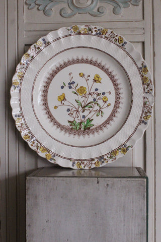 Rather Lovely Antique Hand Painted Floral Cheese Dish