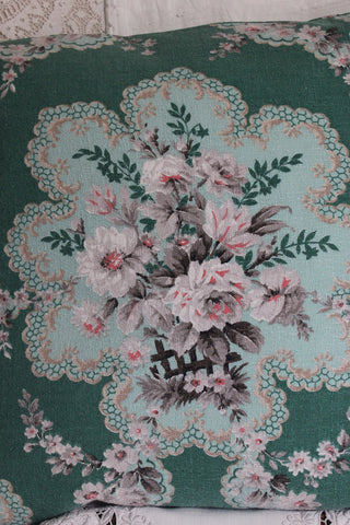 Vintage Dress Fabric - Roses & Fern