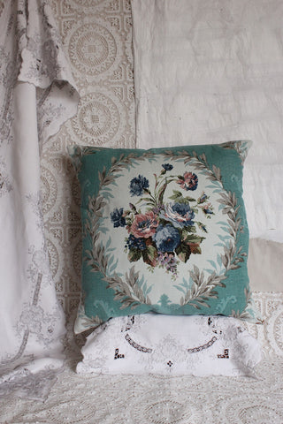 "OLD FLORAL CANVAS" - Printed Cushion 16" x 16"