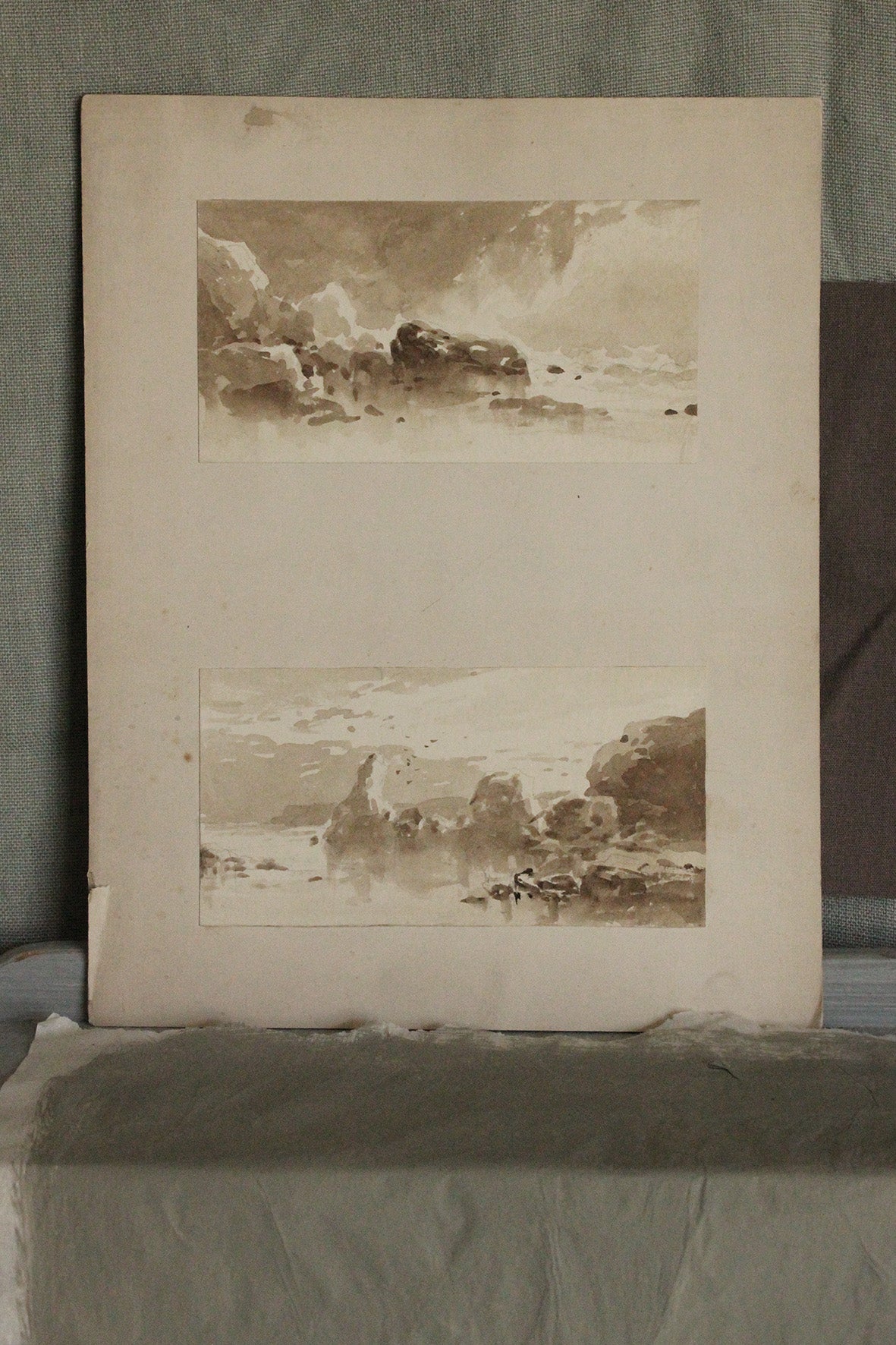 Old Detailed Watercolour Sketches - Seascapes