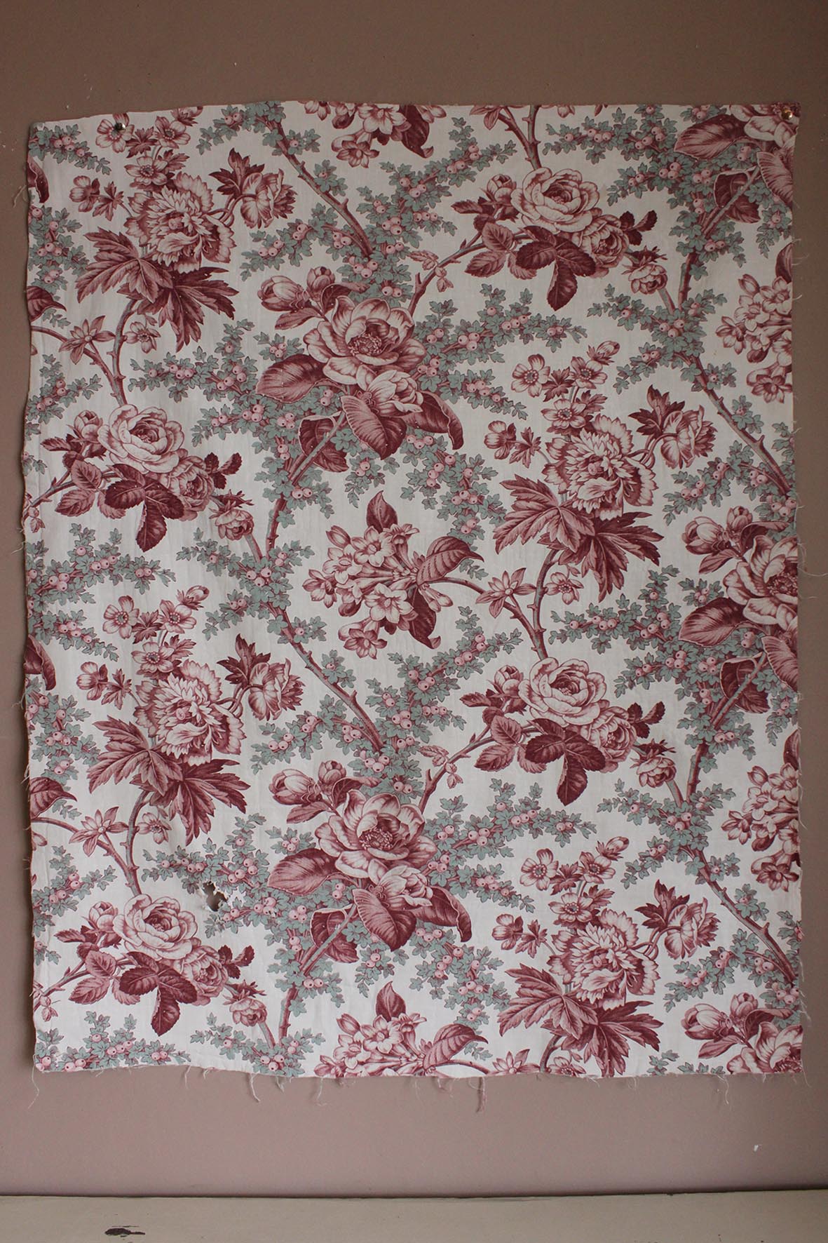 Reclaimed Old French Printed Cotton Panel - Eiderdown 1