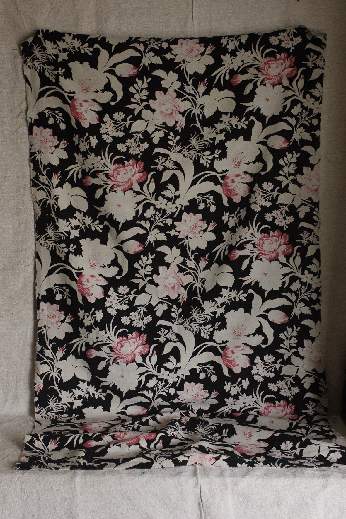 Old French Printed Cotton Archive Panel (six)