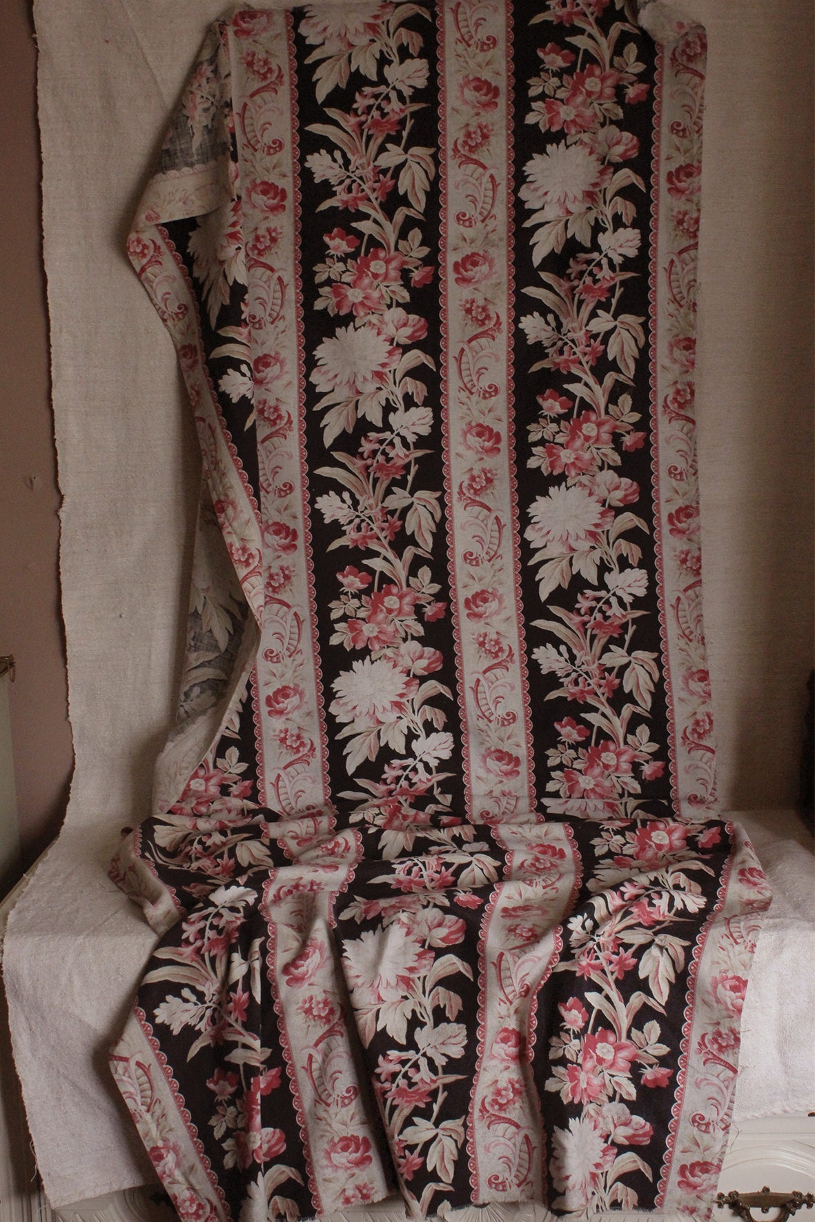 Large Old French Printed Cotton Archive Panel (eight)