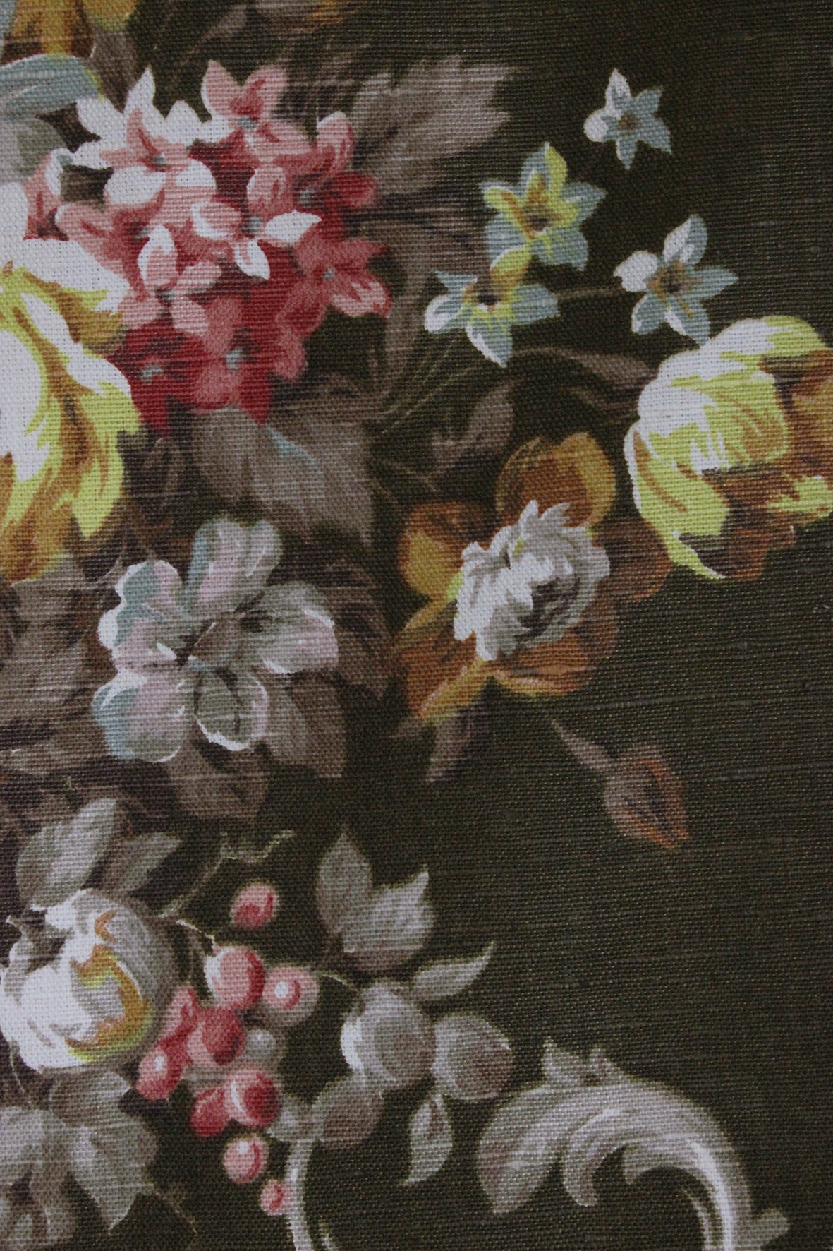 Rare Bespoke Old Screen Printed Linen