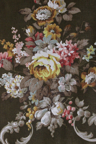 Very Beautiful Large Panel of Vintage Sanderson Matt Sateen Furnishing Floral - "Rosehill"