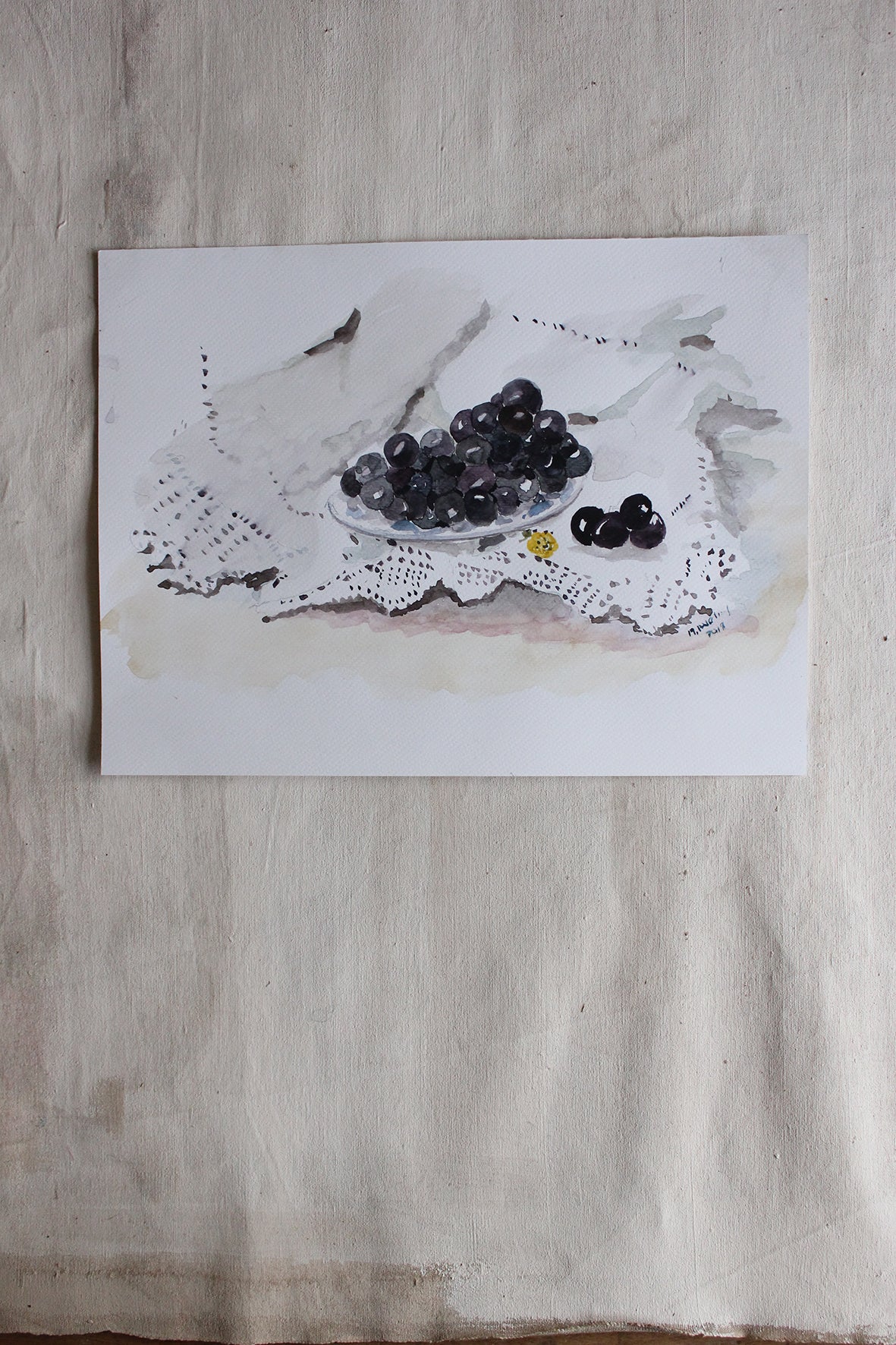 Still Life - Grapes and Lace