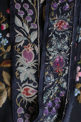 Beautiful Reclaimed Antique Embroidered Panel on Silk