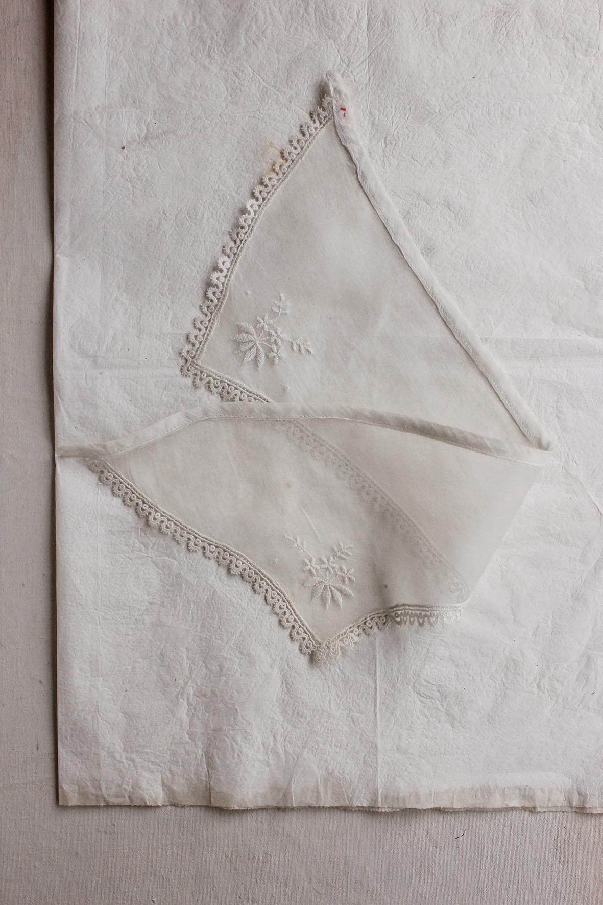 Antique Fine Cotton Lawn Dress Panel with Embroidered Detailing