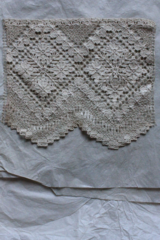 A Reclaimed Pleated Pair of Netted and Embroidered Panels