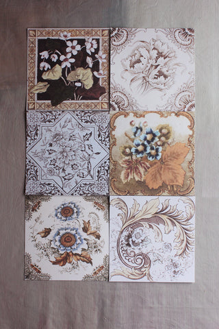 Beautiful Prints Taken from Reclaimed Marbled Antique Book Covers A4 - Collection 1