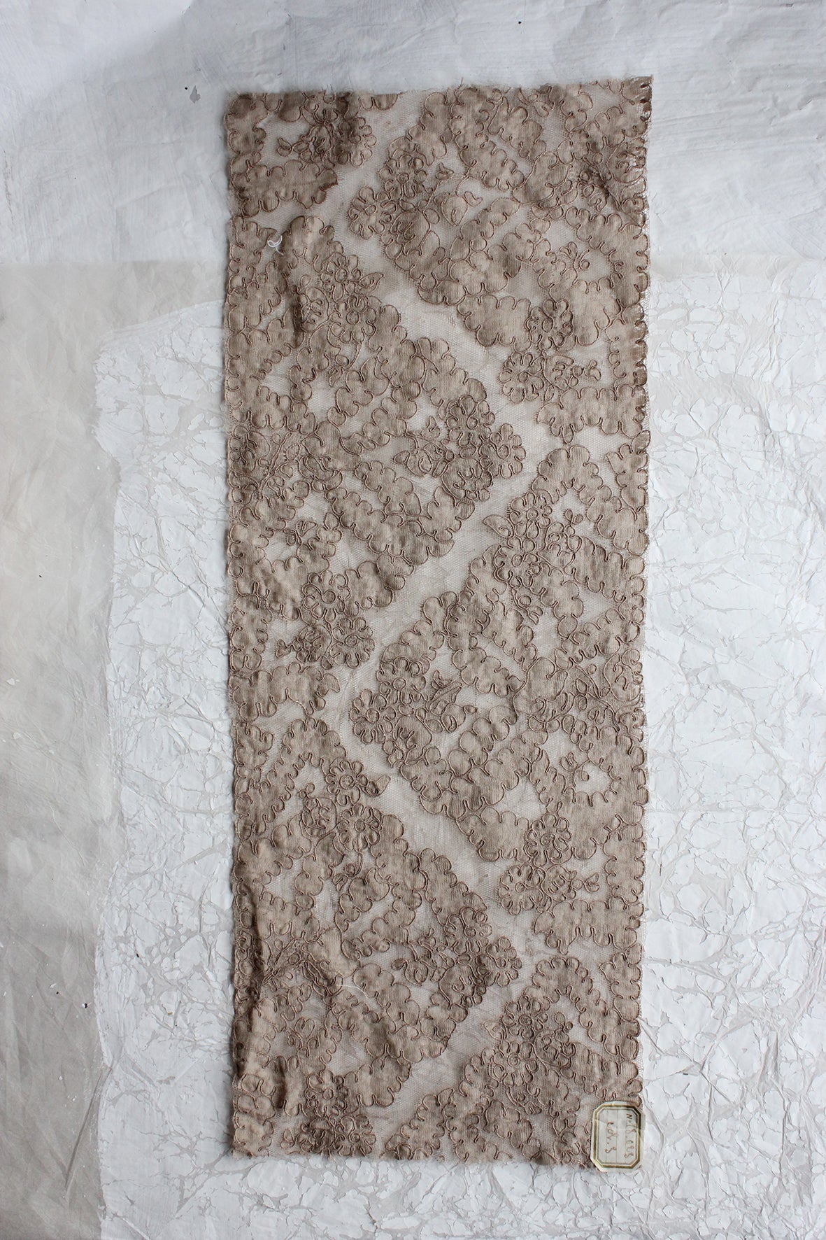 Antique Lace Sample Panel With Original Label (No.2)