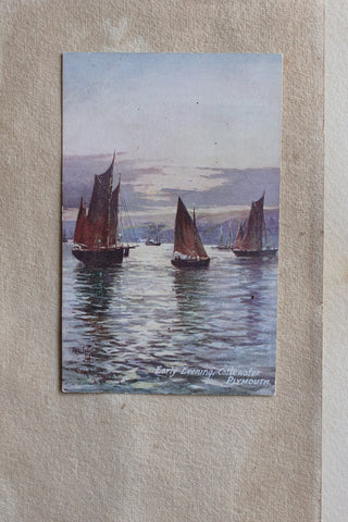 Old Postcard - Sleeping Boats