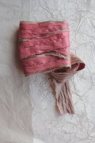 THE RIBBON PATH - Delicate Layered Silk Ribbon - Rose Glass