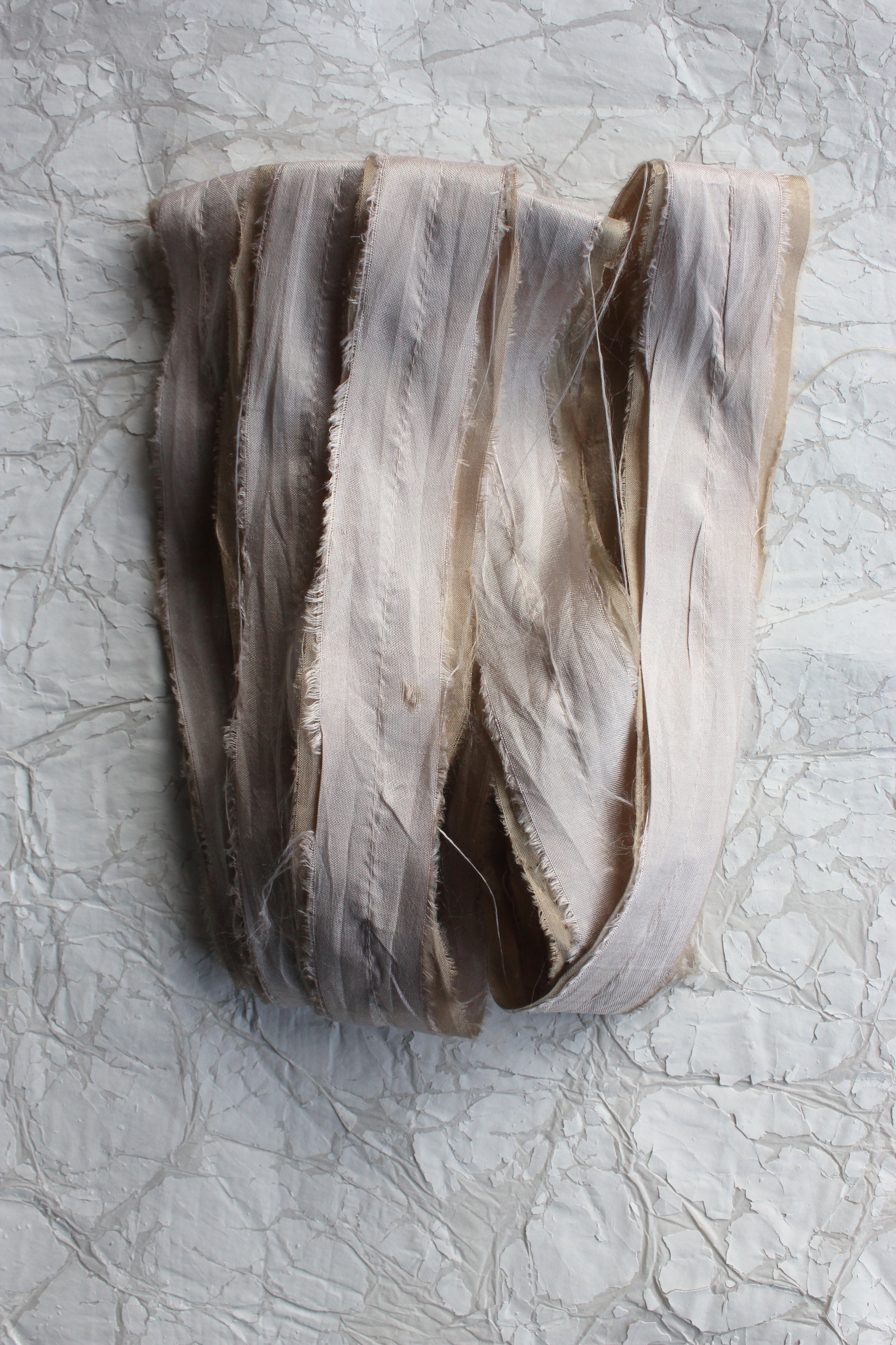 THE RIBBON PATH - Delicate Layered Silk Ribbon - Faded Patina