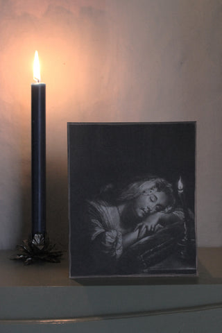 'STILL LIFE' CARD - SLEEPING GIRL BY CANDLELIGHT