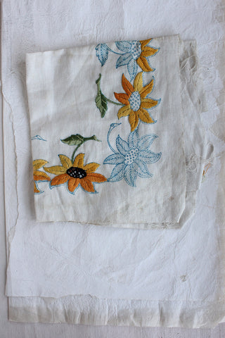 Old Framed Embroidery - Flower Girl - "Eliza"