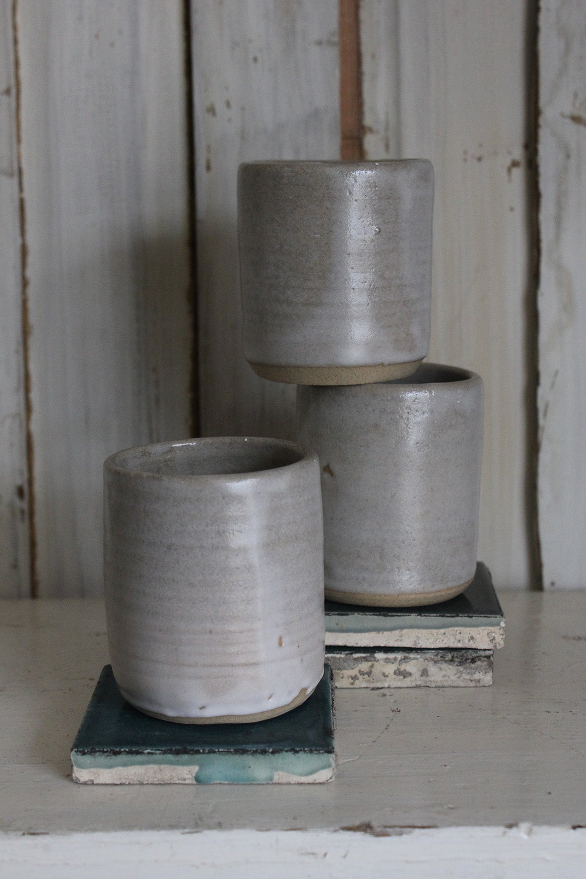 A Trio of Vintage Hand Thrown Cups/Beakers