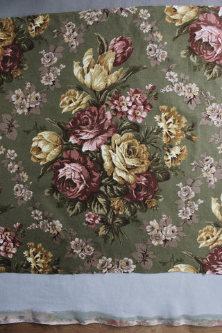 The Prettiest Mid Century Floral Printed Cotton Panel (1)