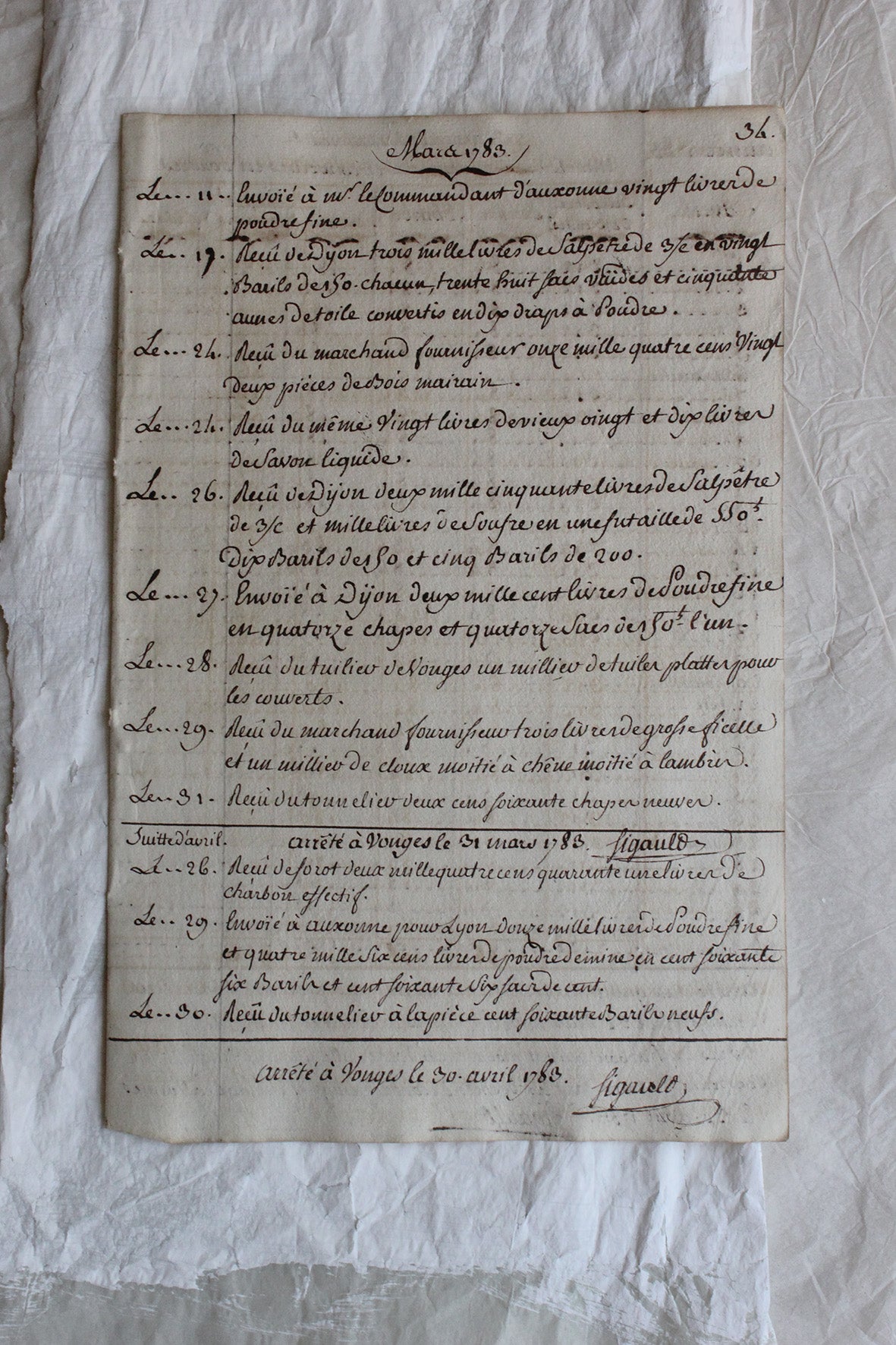 Old Hand Written Accounts Pages - Dated 1780's