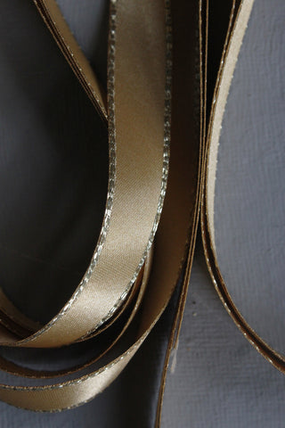 Double Satin Vintage Ribbon - Double Gold